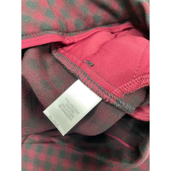 J. Jill Ponte Plaid Flat Front Slim Leg Cropped Pants Red Women Petite Small NWT - Picture 5 of 9